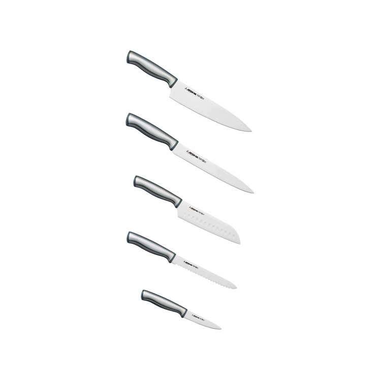 Arshia 11-piece Steel Knife Set with Cutting Board and Knife Stand