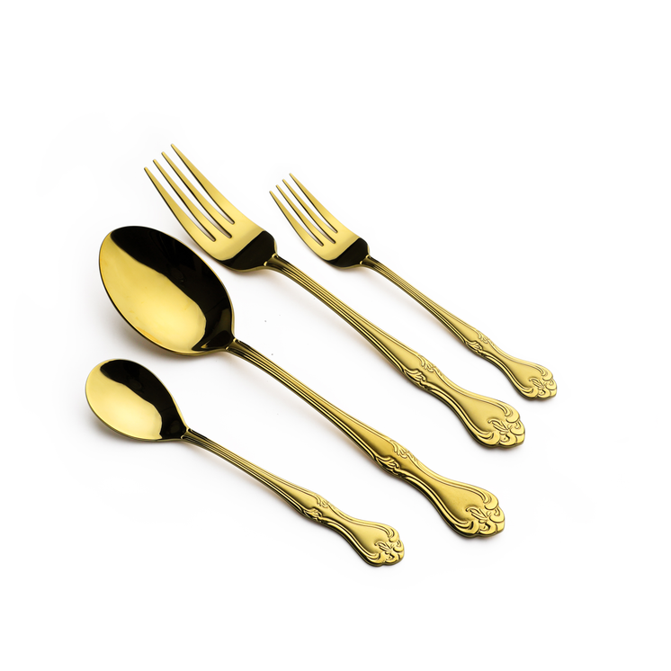 Arshia  48-piece Gold Cutlery Set with  Stand