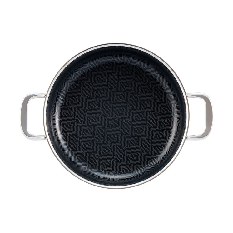 Arshia 30cm Hybrid Stainless Steel Non-Stick Shallow Pan with Lid