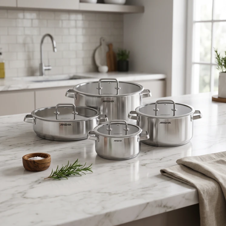 Arshia 8PCS Stainless Steel Cookware