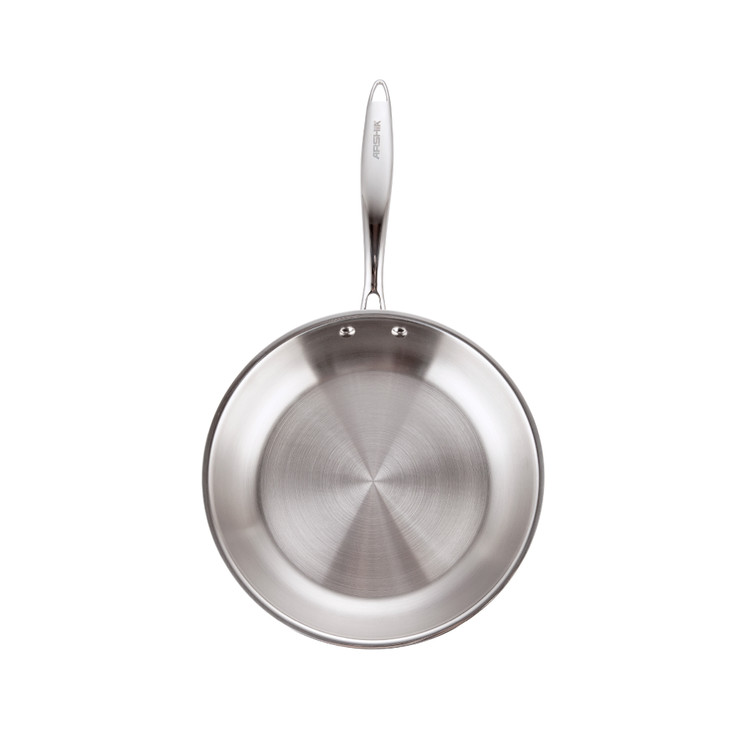 Arshia 22cm Tri-Ply Stainless Steel Cone Fry Pan with Lid