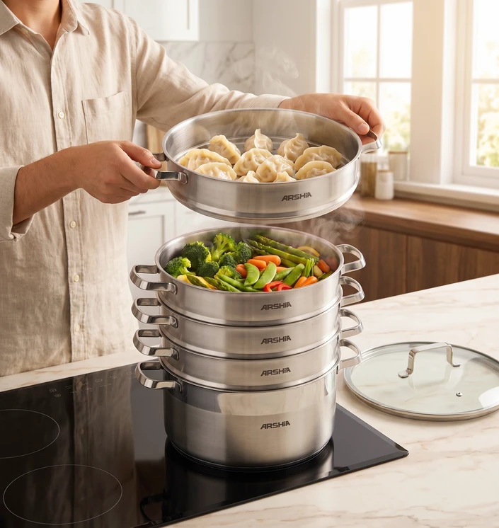 Arshia 5-Piece 32cm Stainless Steel Steamer Set