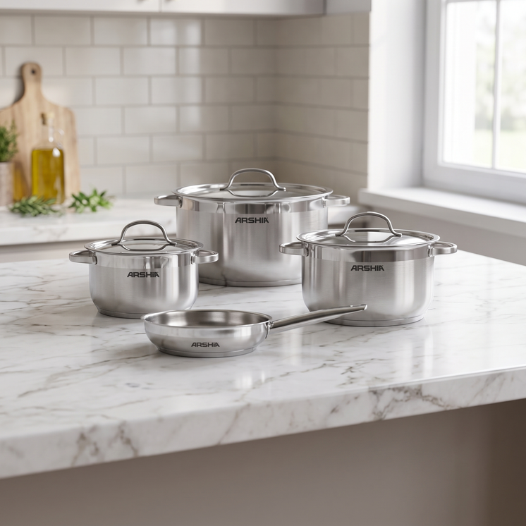 Arshia 7-Piece Stainless Steel Cookware Set