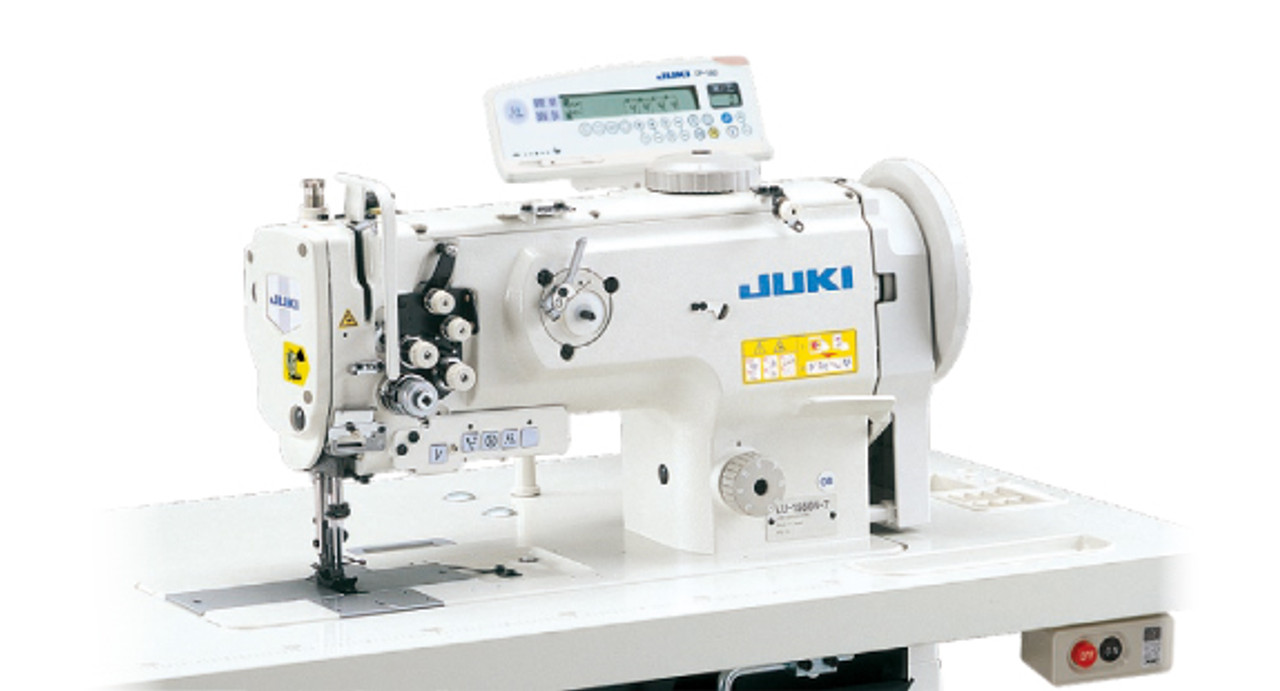 Juki LU-1560N-7 Double Needle, Unison Feed, Walking foot with Under-trimmer  and air foot lift (Setup with table, motor & stand)