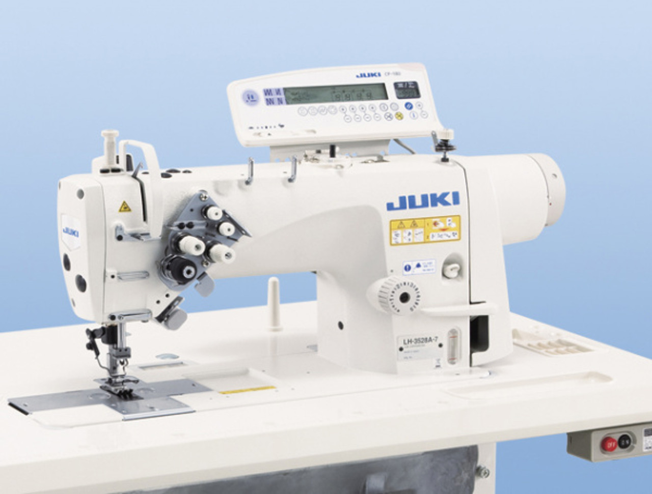 Juki LH-3578AGF-7 Double Needle, Needle feed lock-stitch machine with  Under-trimmer (Setup on table, motor & stand)