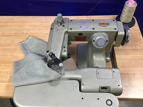 Rex 818-6 Blindstitch machine (setup with table, motor and stand)