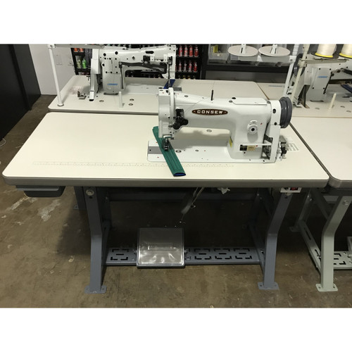 Consew 206RB-5 Single Needle, Unison Feed, Walking Foot (Setup with table, motor & stand)