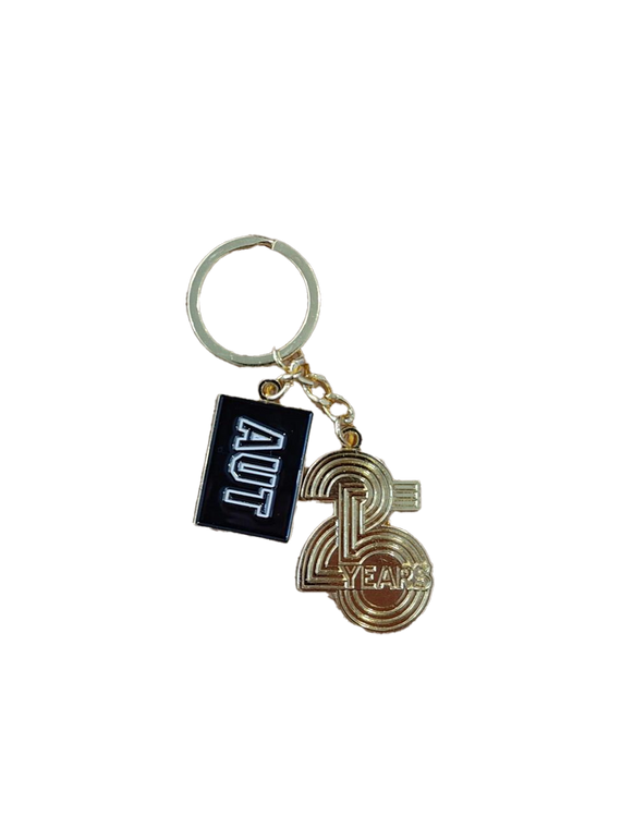 25 Year Anniversary Gold Key Chain