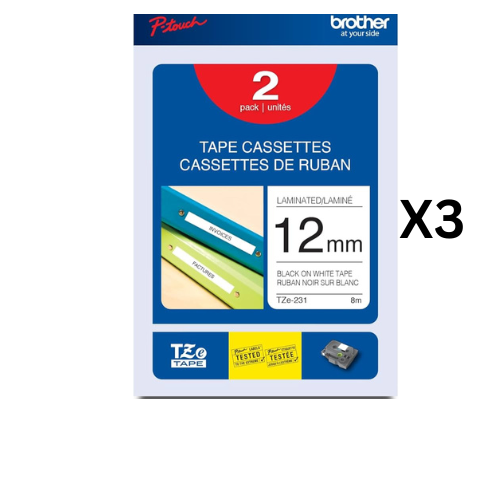 GREENCYCLE 5 Pack Compatible Label Tape Replacement For Brother P-Touch TZe-231 TZ231 TZe231 Black On White 12mm (0.47" 26.2ft)Standard Laminated Tapes Use In Ptouch PT-H100 PT-D210 PT-D600 - Foto 4