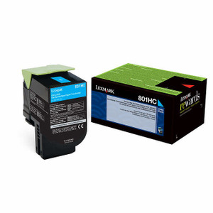 Original Lexmark 80C1HC0 Cyan Toner Cartridge - 3K - High Yield Original Lexmark 80C1HC0 Cyan Toner Cartridge - 3K - High Yield