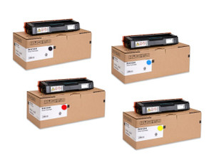 Genuine Ricoh 407653, 407654, 407655, 407656 COLOR TONER CARTRIDGES SET Genuine Ricoh 407653, 407654, 407655, 407656 COLOR TONER CARTRIDGES SET