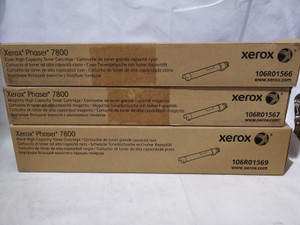 genuine Xerox 106R01566 106R01567 106R01569 toner cartridges (black cyan...