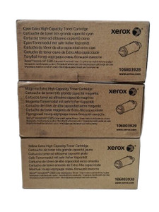 Genuine Xerox 106R03928 106R03929 106R03930 Cyan Magenta Yellow Toner Cartridges Extra High Yield Genuine Xerox 106R03928 106R03929 106R03930 Cyan Magenta Yellow Toner Cartridges Extra High Yield