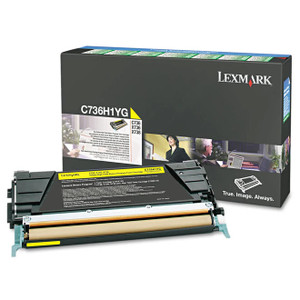 Genuine Lexmark C736H1YG Yellow High Yield Toner Cartridge Genuine Lexmark C736H1YG Yellow High Yield Toner Cartridge