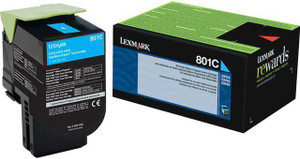 Lexmark 80C10C0, 801C Cyan Toner Cartridge Lexmark 80C10C0, 801C Cyan Toner Cartridge