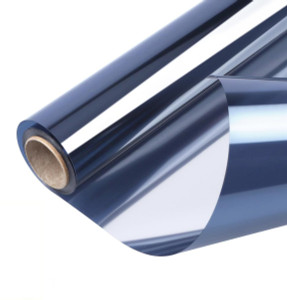 Dark Blue Silver 14% Shades - Building Privacy Reflective Window Film - 80% UV Rejection - 30'' Width Dark Blue Silver 14% Shades - Building Privacy Reflective Window Film - 80% UV Rejection - 30'' Width