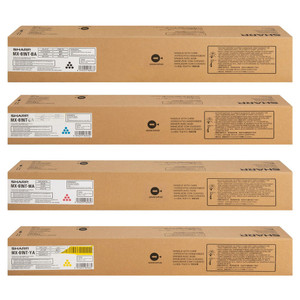 Original Sharp MX-61NT-BA MX-61NT-CA MX-61NT-MA MX-61NT-YA Toner Cartridges (1 Set) Original Sharp MX-61NT-BA MX-61NT-CA MX-61NT-MA MX-61NT-YA Toner Cartridges (1 Set)