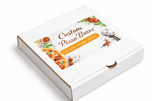 Custom Printed White Pizza Boxes / Custom Pizza Boxes 11''X11''X2'' – Logo & Info Printing (50 PCS)