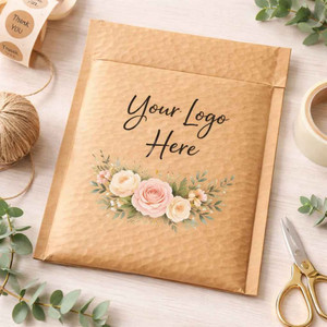 Personalized Custom Printed Kraft Bubble Mailers - 4'' x 7'' - 100 PCS