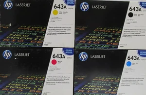 Original HP 643A Q5950A Q5951A Q5952A Q5953A Toner Cartridges (1 Set)