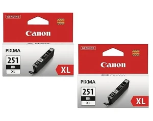 Genuine Canon CLI-251XL Black Ink Cartridges (2 Pcs)