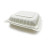 White 9'' x 9'' x 3'' Hinged Plastic / Clamshell Take Out Containers (240 Pcs 2 Cases) - Microwaveable Safe