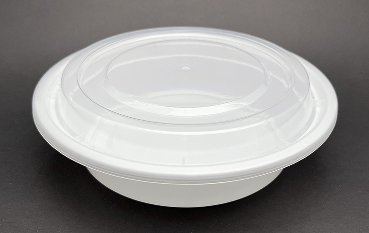 White 16 oz. 6" x 1.5'' Round Microwaveable Take Out Container with Lid 150/CS