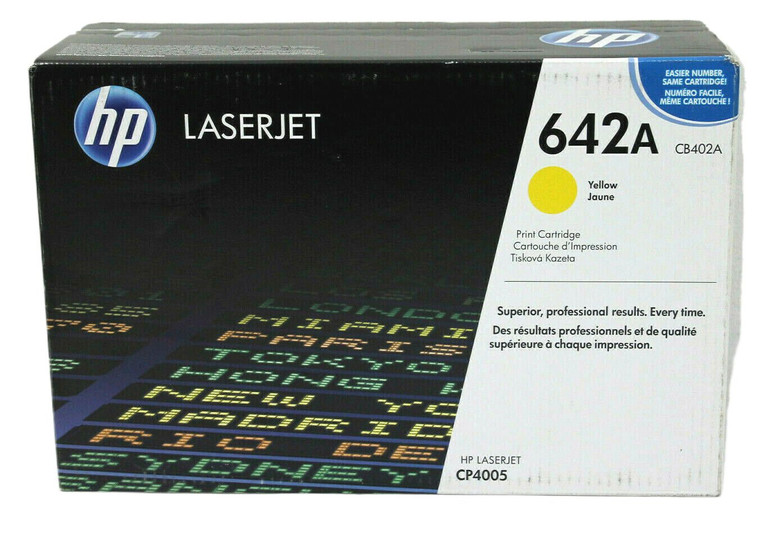 Genuine HP 642A CB402A Yellow Toner Cartridge