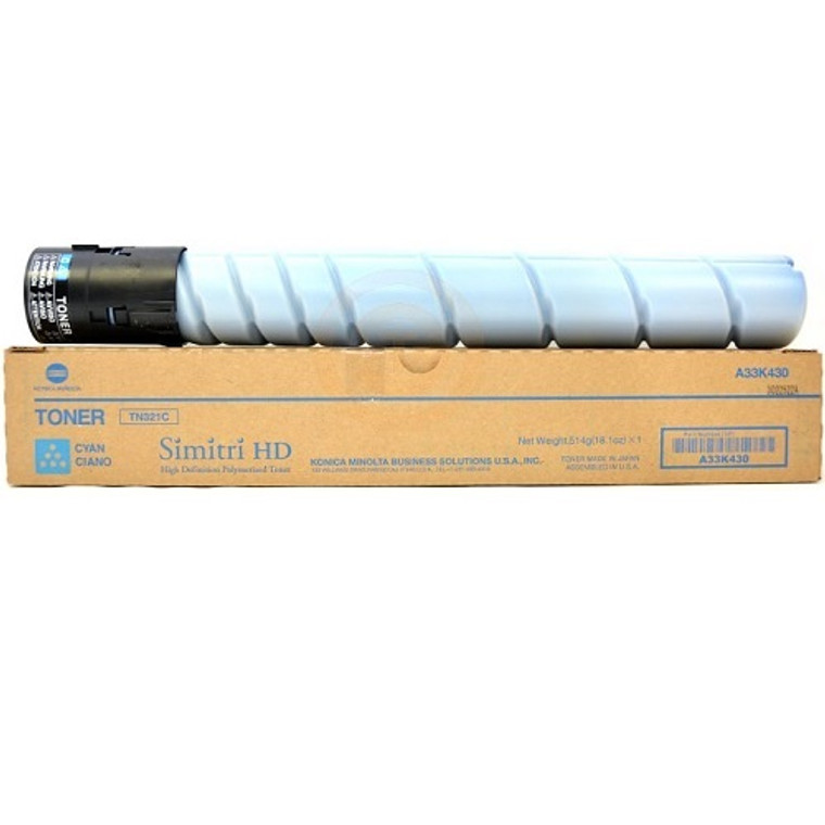 Genuine Konica Minolta A33K430 (TN321C) Cyan Toner Cartridge