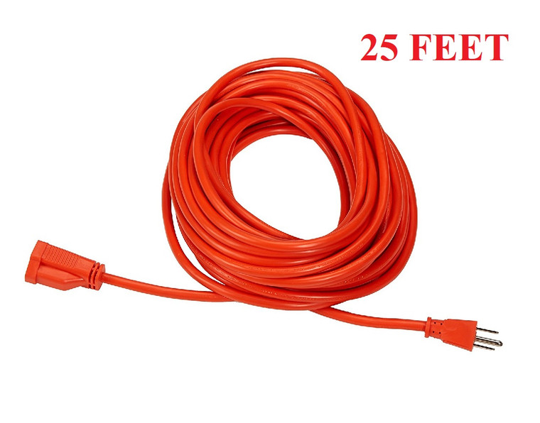 25 Feet Outdoor Heavy Duty Power Extension Cord - 3-Wire Grounded