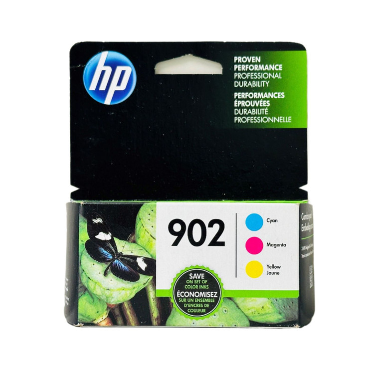 Original HP 902 Cyan, Magenta & Yellow Original Ink Cartridges, 3 Cartridges (T0A38AN)