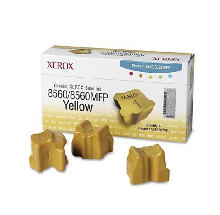 Original XEROX 108R00725 SOLID Ink Sticks Yellow (3 Per Box)