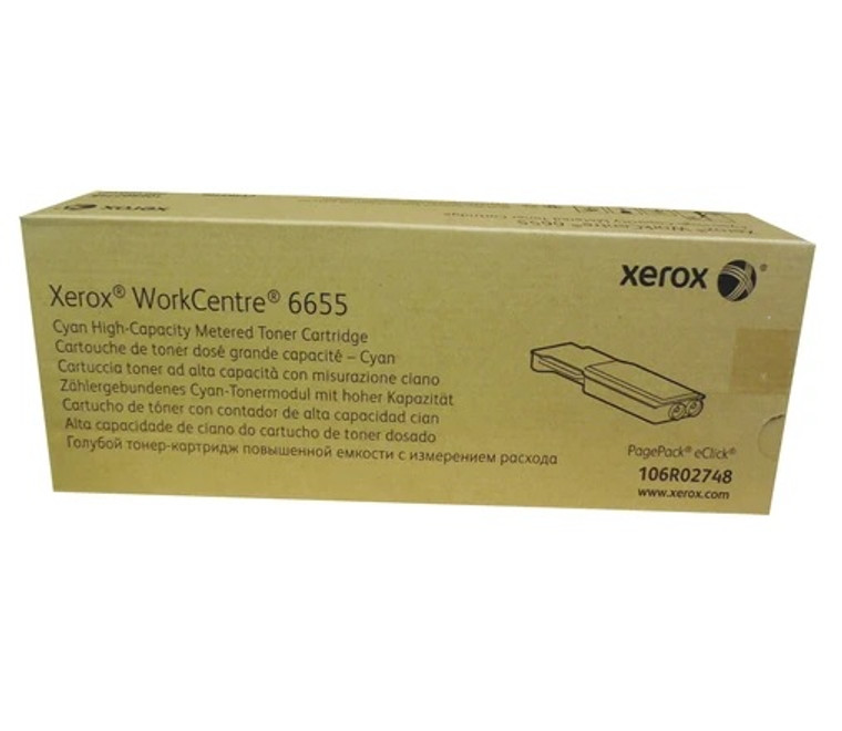 Genuine Xerox Metered 106R02748 Cyan Toner Cartridge for Xerox WorkCentre 6655, 6655i