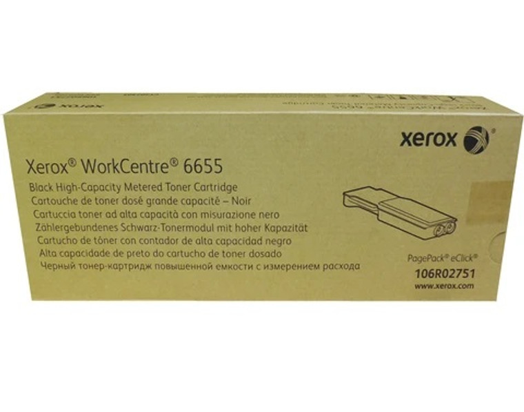 Genuine Xerox Metered 106R02751 Black Toner Cartridge for Xerox WorkCentre 6655, 6655i