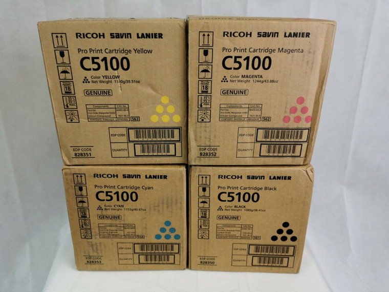 New Ricoh 828350 828351 828352 828353 Toner Cartridges For Ricoh C5100