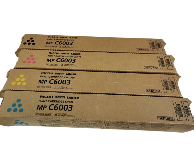 Genuine Ricoh 841849, 841850, 841851, 841852 Toner Cartridge Set For ricoh C6003