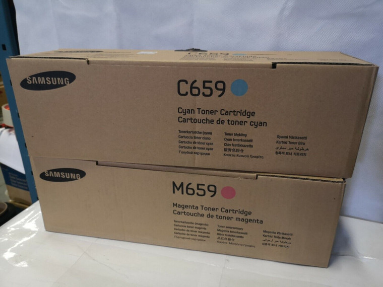 Original Samsung Vlt-c659s Clt-m659s Cyan & Magenta Toner Cartridges