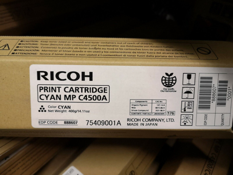 Original Ricoh 841345 888607 884981 Original Cyan Toner Cartridge