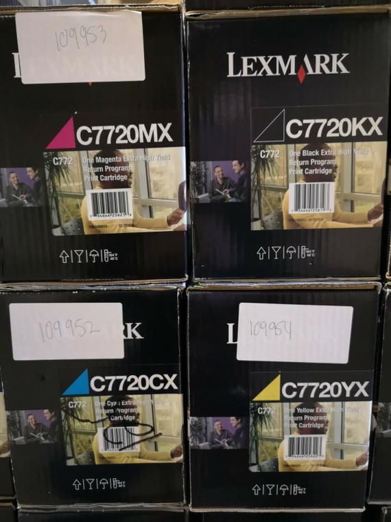 Original Lexmark C7720KX C7720CX C7720MX C7720YX Toner Cartridges (1 Set)