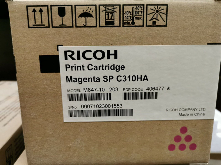 Original Ricoh 406477 Magenta Toner Cartridge For Sp C310ha