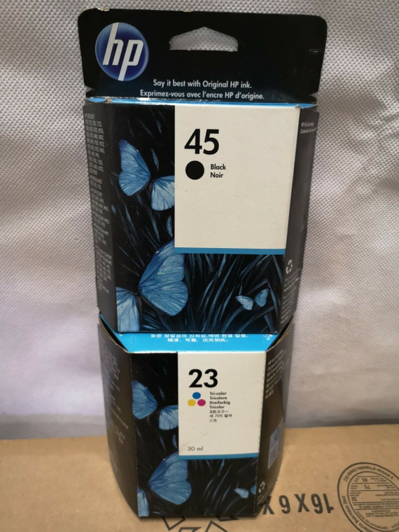 Original Genuine HP 45 , HP 23 Ink Cartridges, Expired With 120 Days Warranty