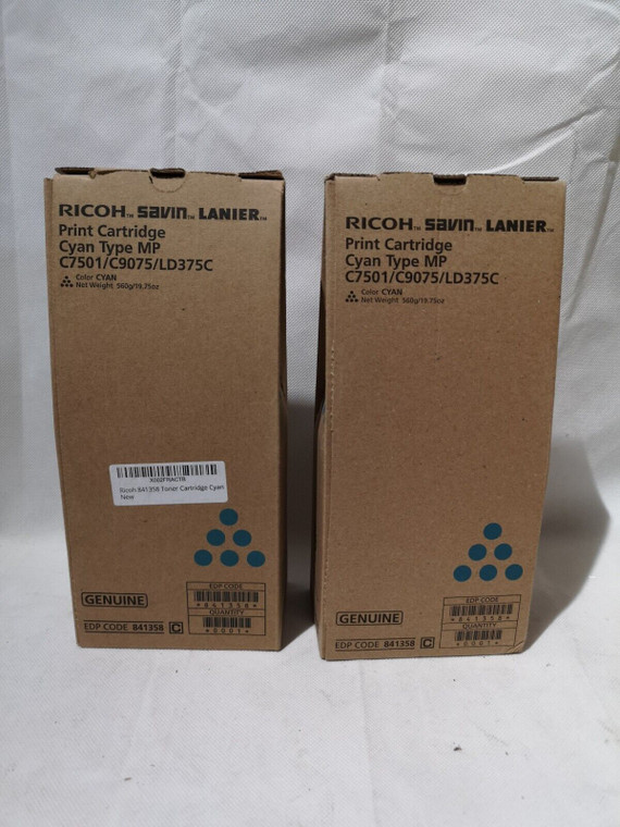 Ricoh 841358 Cyan Toner Cartridge For C7501