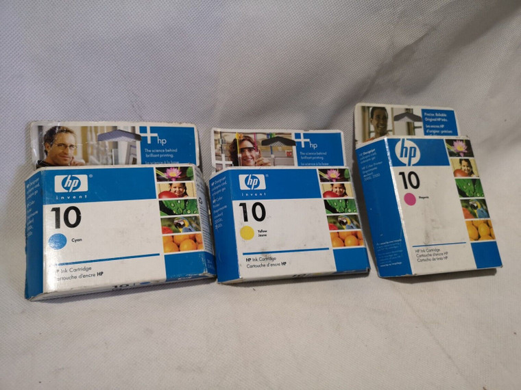 Original Genuine HP 10 Cyan Magenta Yellow Ink Cartridges