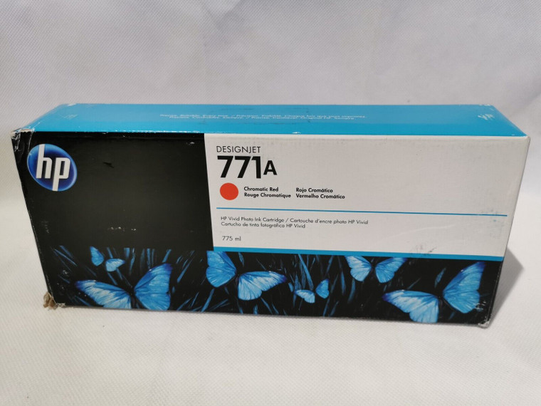 Genuine Original Hp 771A Chromatic Red Ink Cartridge B6Y16A (Aug 2020)