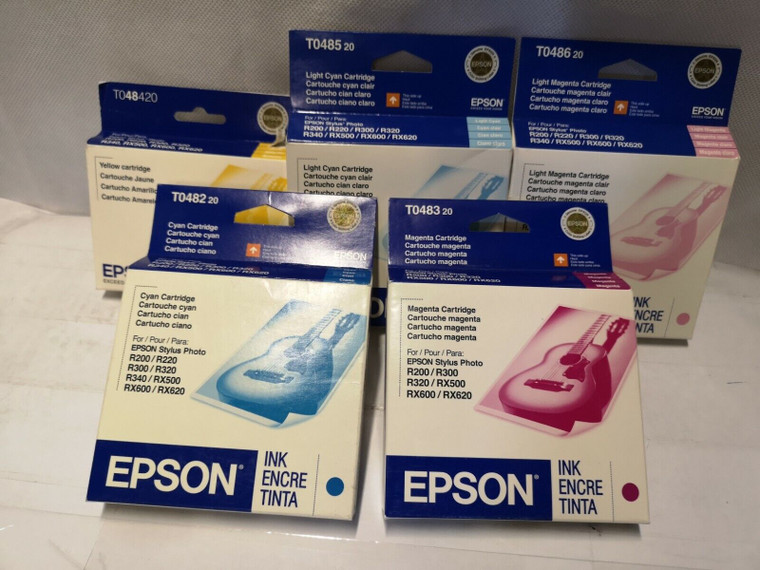 Epson T048220 T048320 T048420 T048520 T48620 Ink Cartridges (expired,  warranty