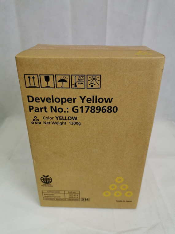 Genuine Ricoh G1789680 Developer Yellow