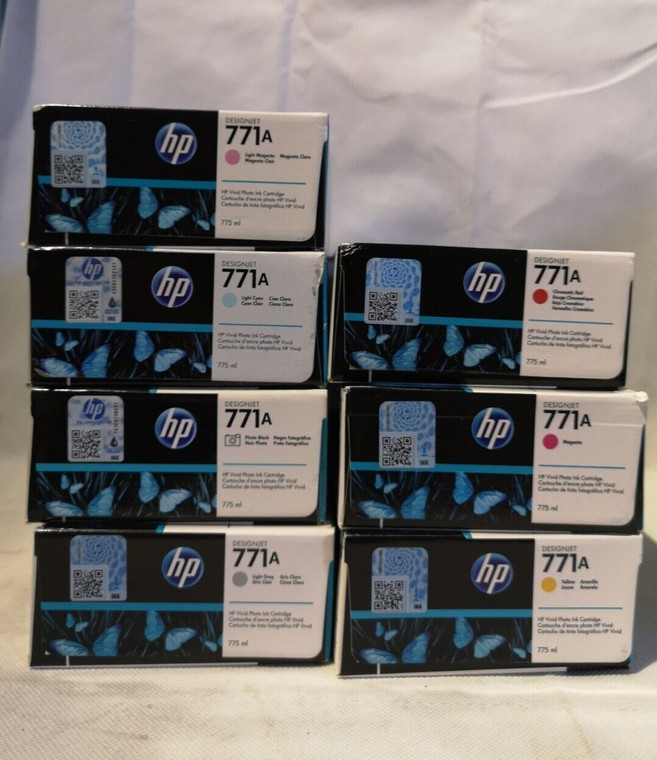 Original HP 771A Ink Cartridges (7 Pieces) (2020 To 2024)