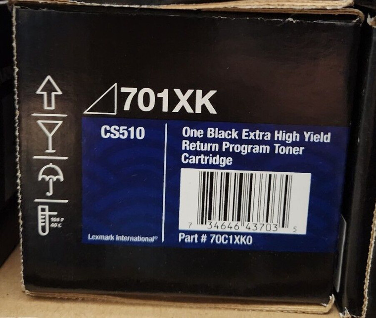 Original Lexmark 701XK 70C1XK0 black Toner Cartridge (Open Box)