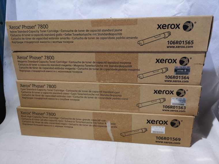 Xerox Phaser 7800 Toner Cartridges (106R01569 106R01563 106R01564 106R01565)