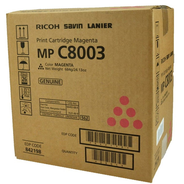 Genuine Ricoh C8003 842198 Magenta Toner Cartridges for c8003